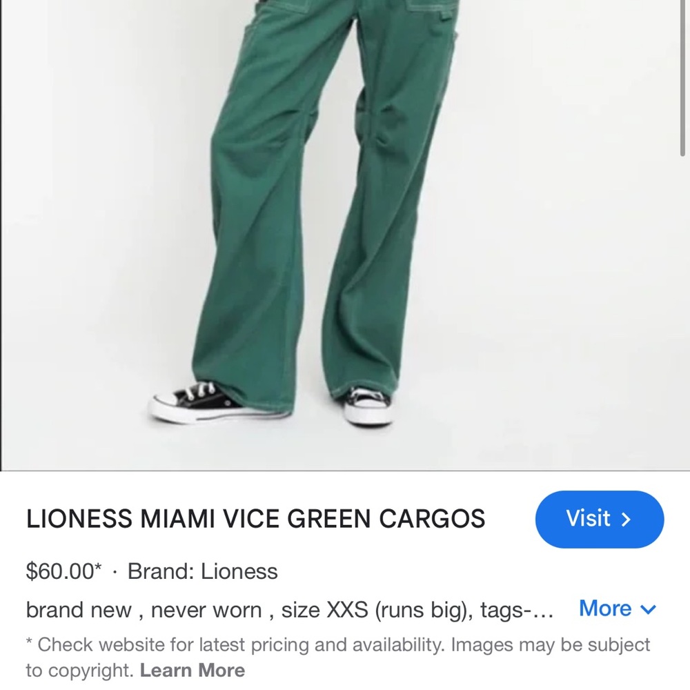 Lioness Green Cargo Pants
